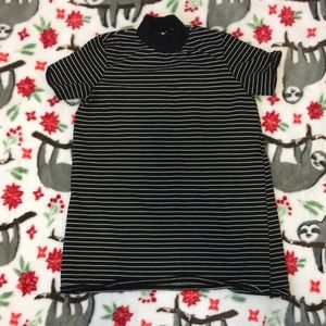 Zara Black and White Striped Shirtdress